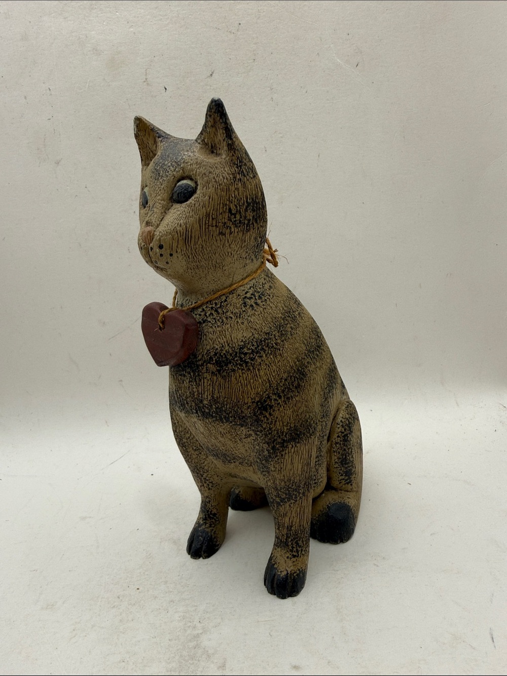 Vtg Signed Pat Croy Primitive Cat Folk Art Rustic Farmhouse Decor Collectible - Picture 8 of 14